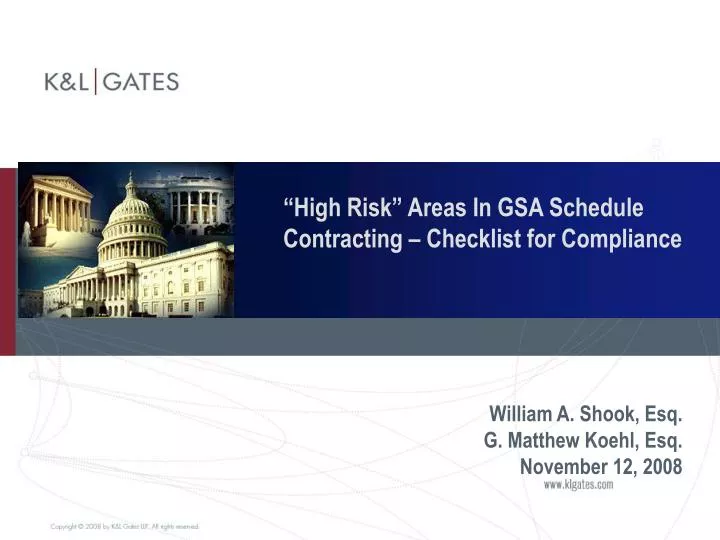 high risk areas in gsa schedule contracting checklist for compliance