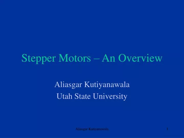 stepper motors an overview