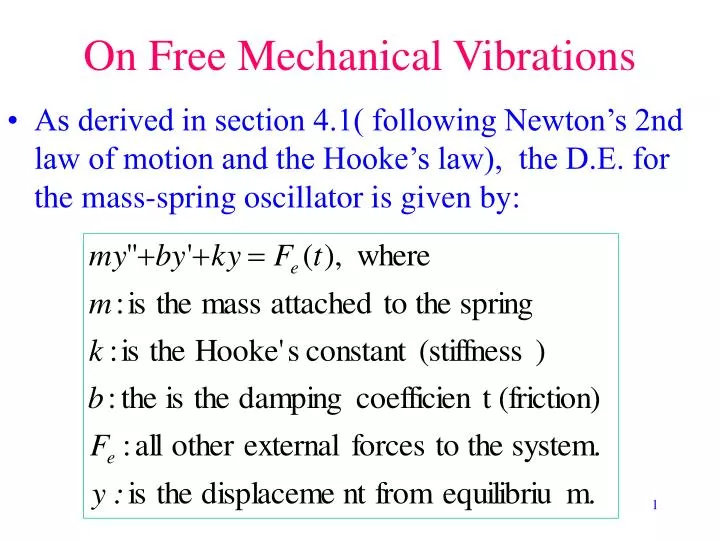 on free mechanical vibrations