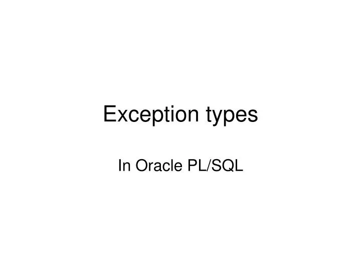 exception types