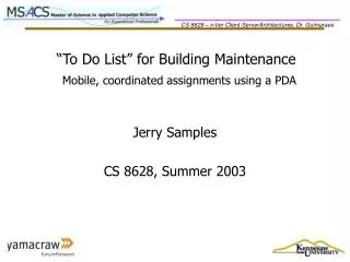 “To Do List” for Building Maintenance