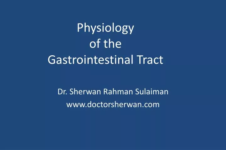 physiology of the gastrointestinal tract