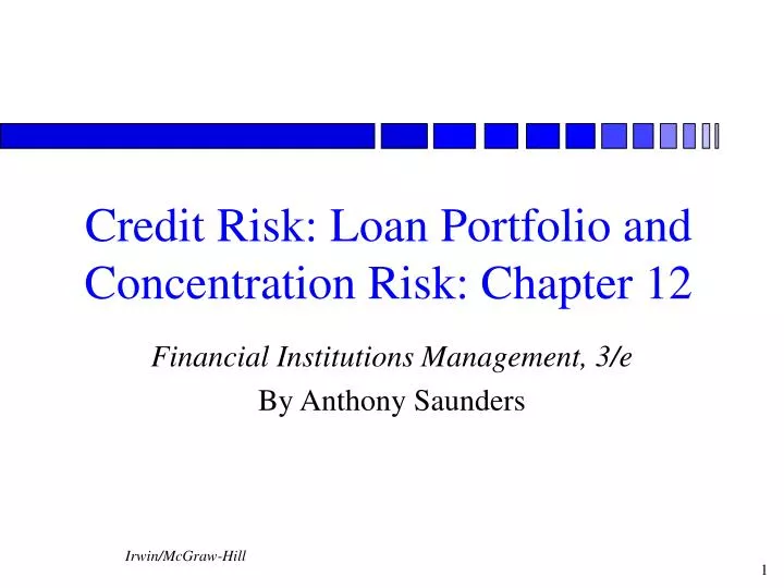 credit risk loan portfolio and concentration risk chapter 12