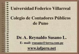 Universidad Federico Villarreal Colegio de Contadores Públicos de Puno