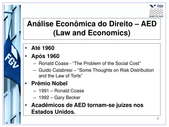 an lise econ mica do direito aed law and economics