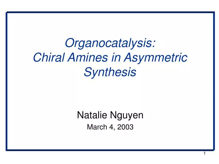 organocatalysis chiral amines in asymmetric synthesis