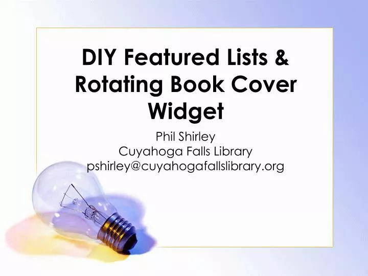 diy featured lists rotating book cover widget