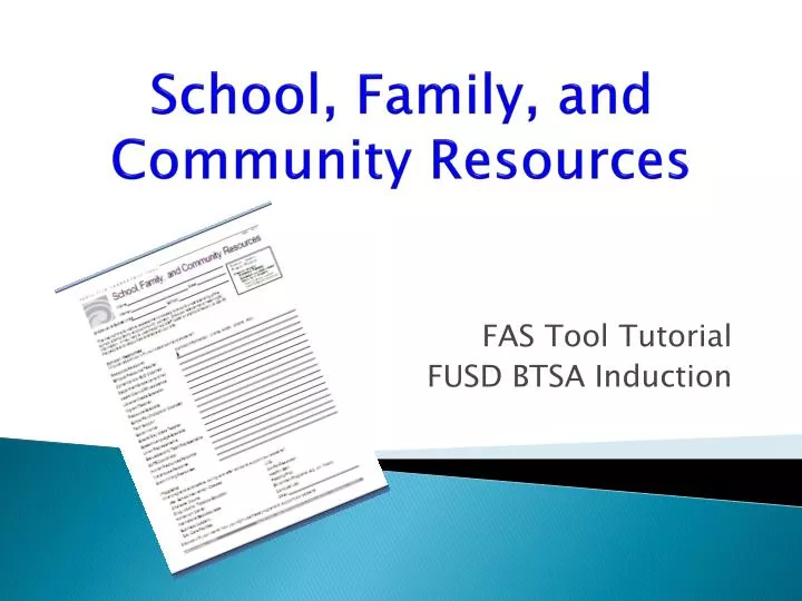 school family and community resources