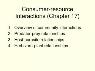 Consumer-resource Interactions (Chapter 17)