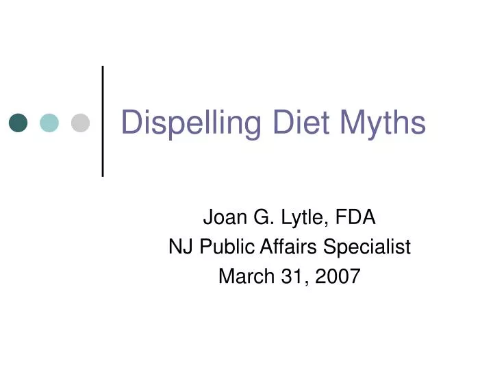dispelling diet myths
