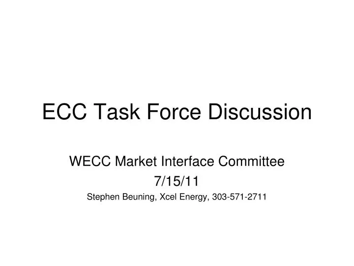 ecc task force discussion