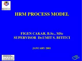 HRM PROCESS MODEL FIGEN CAKAR, B.Sc., MSc SUPERVISOR Dr.UMIT S. BITITCI