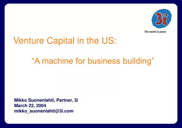venture capital in the us a machine for business building