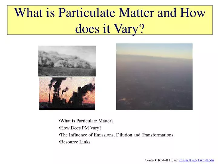 what is particulate matter and how does it vary