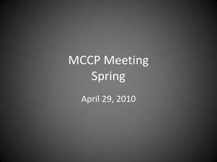 mccp meeting spring