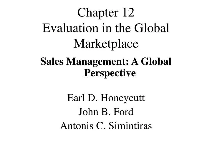 chapter 12 evaluation in the global marketplace