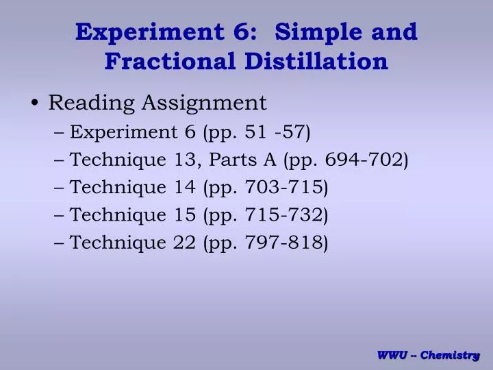 experiment 6 simple and fractional distillation