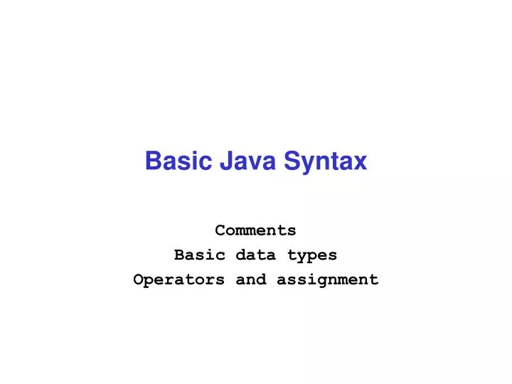 basic java syntax