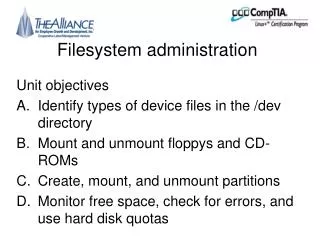 Filesystem administration