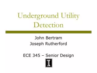 Underground Utility Detection