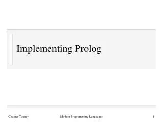 Implementing Prolog
