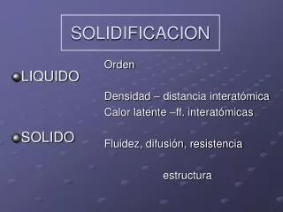 solidificacion