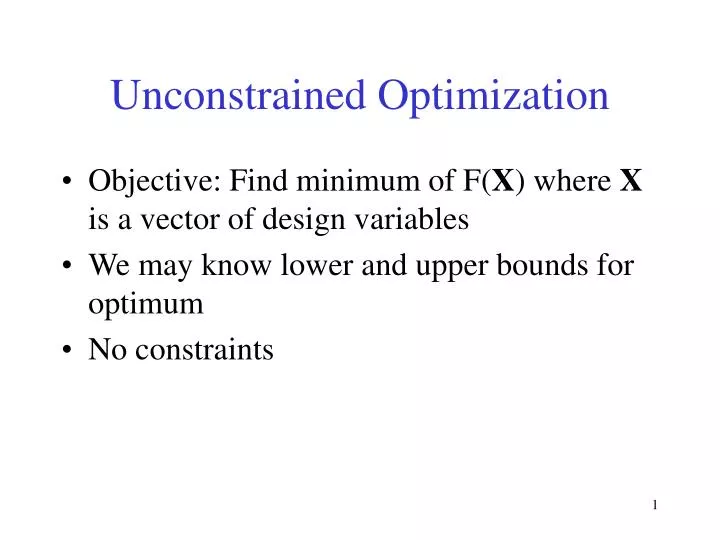 unconstrained optimization