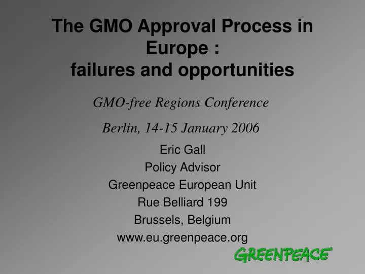 the gmo approval process in europe failures and opportunities