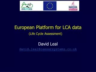European Platform for LCA data (Life Cycle Assessment)
