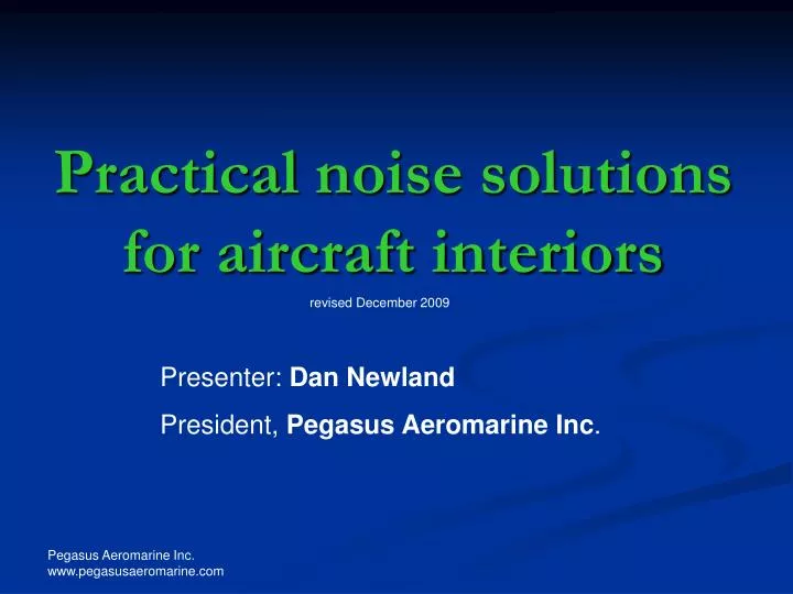 practical noise solutions for aircraft interiors
