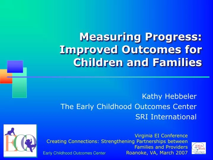 measuring progress improved outcomes for children and families