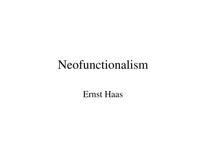 neofunctionalism