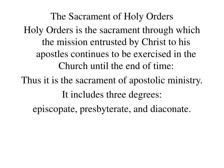 the sacrament of holy orders