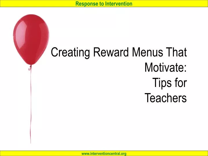 creating reward menus that motivate tips for teachers