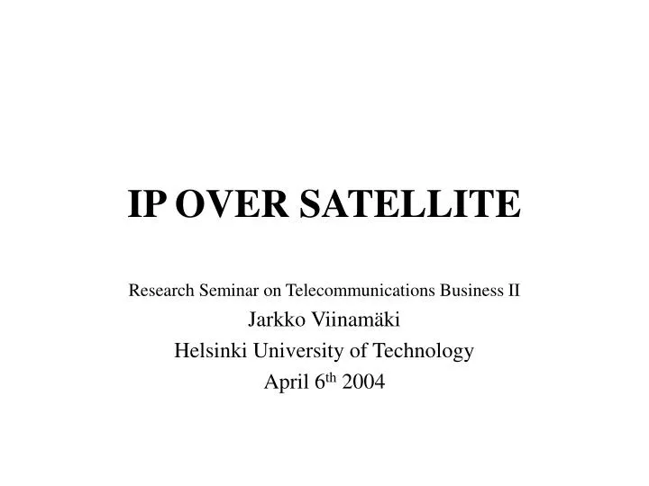ip over satellite