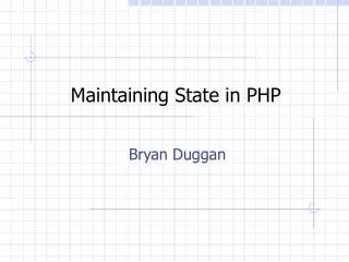 Maintaining State in PHP