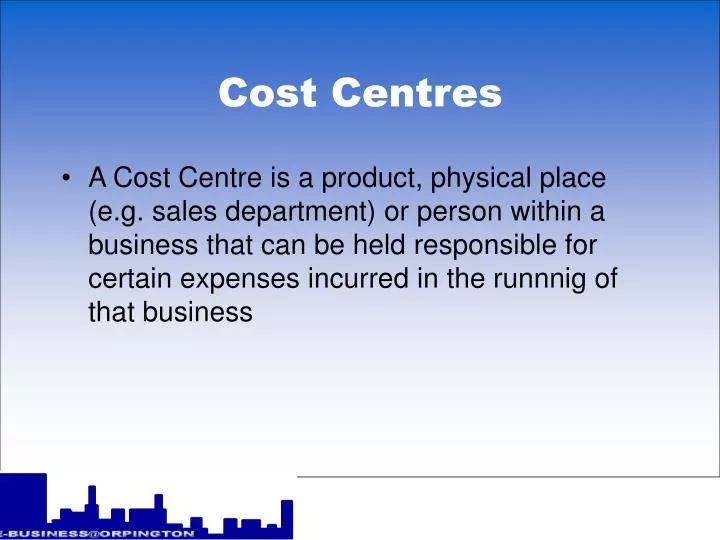cost centres