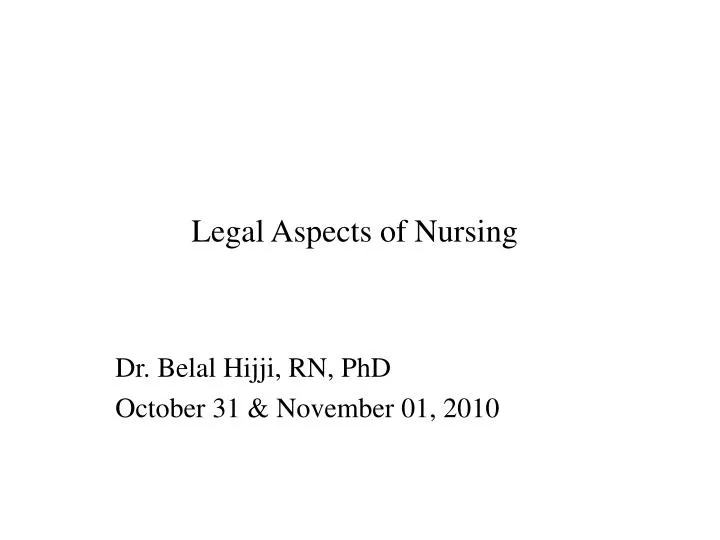 legal aspects of nursing