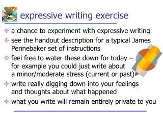 expressive writing exercise