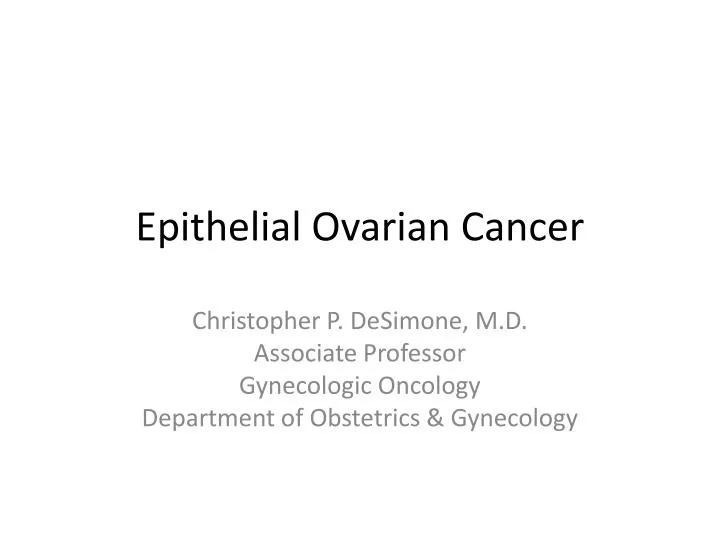 epithelial ovarian cancer