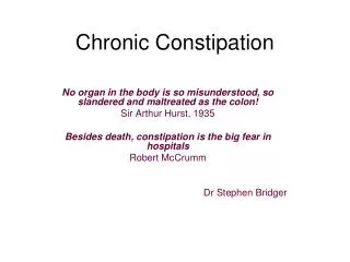Chronic Constipation