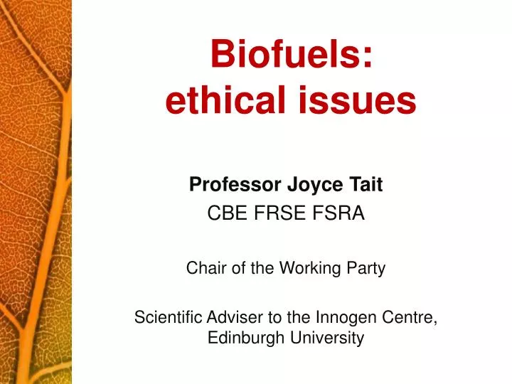 biofuels ethical issues