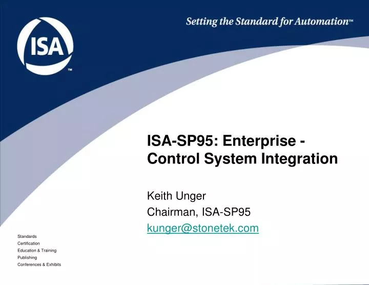 isa sp95 enterprise control system integration