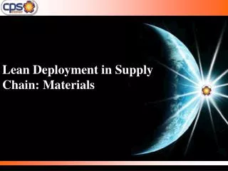 Lean Deployment in Supply Chain: Materials