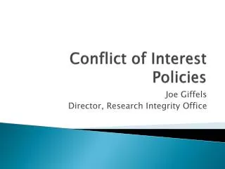 Conflict of Interest Policies