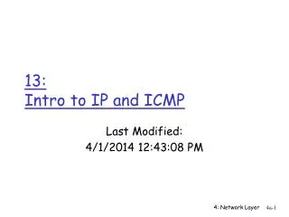 13: Intro to IP and ICMP