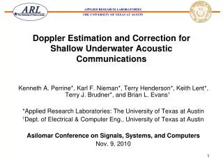 Doppler Estimation and Correction for Shallow Underwater Acoustic Communications