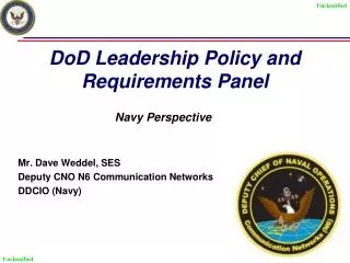 DoD Leadership Policy and Requirements Panel