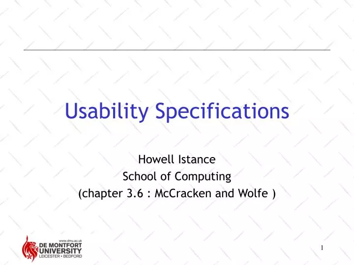 usability specifications