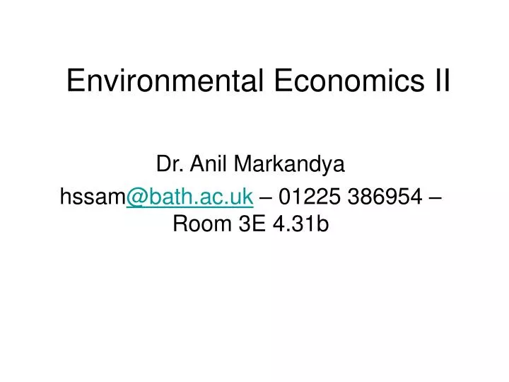 environmental economics ii